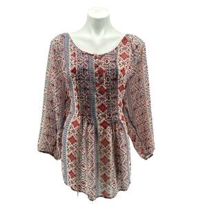 Forever 21 Plus 3X Sheer Boho Festival Tunic Top | Y2K Southwestern Vibes